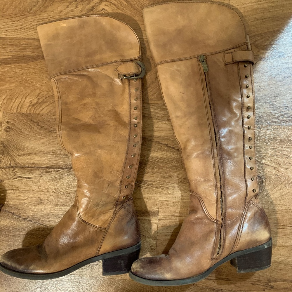 Studded over the knee boots
